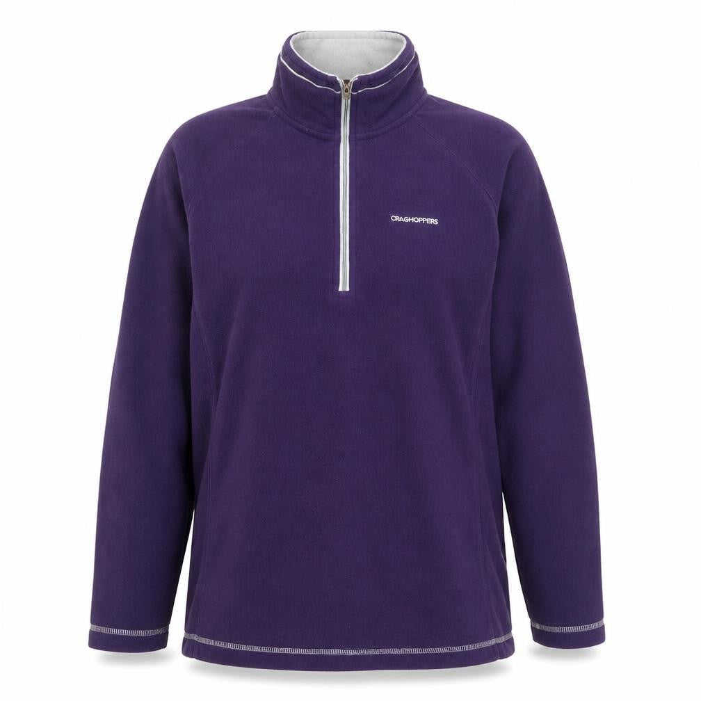 Craghoppers Women's Purple UK 16 1/4 Zip Fleece Pullover Sweatshirt