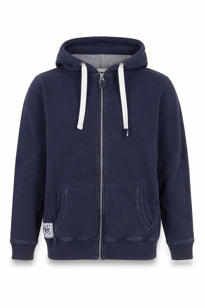 Lazy Jacks Men's Blue S Full Zip Hooded Cotton Nautical Hoodie