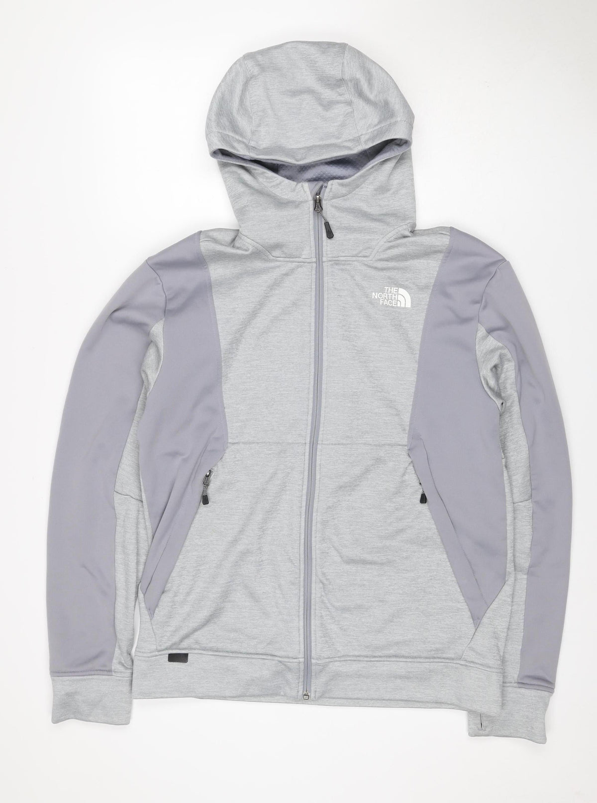 The North Face Men’s Grey M Full Zip Hooded Fleece Logo Hoodie