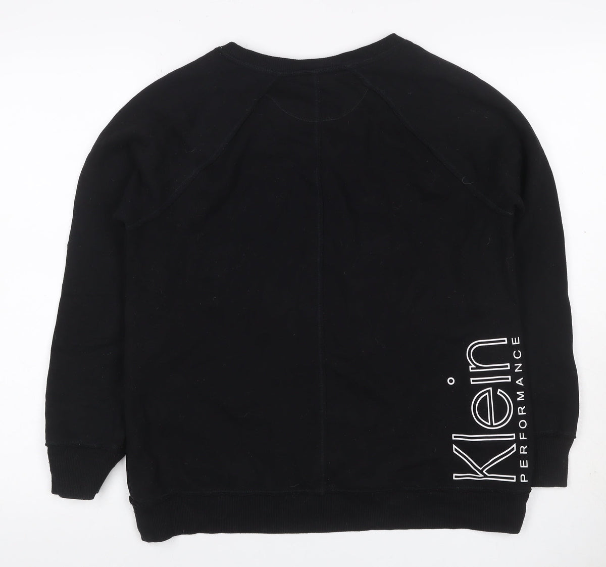 Calvin Klein Women Black M Logo Graphic Raglan Pullover Sweatshirt