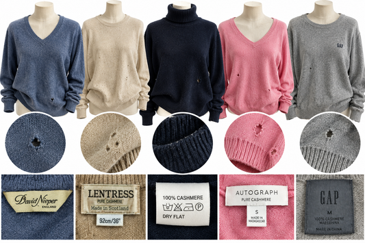 Preloved Cashmere for Craft and Upcycling - 10 Pieces for Resellers