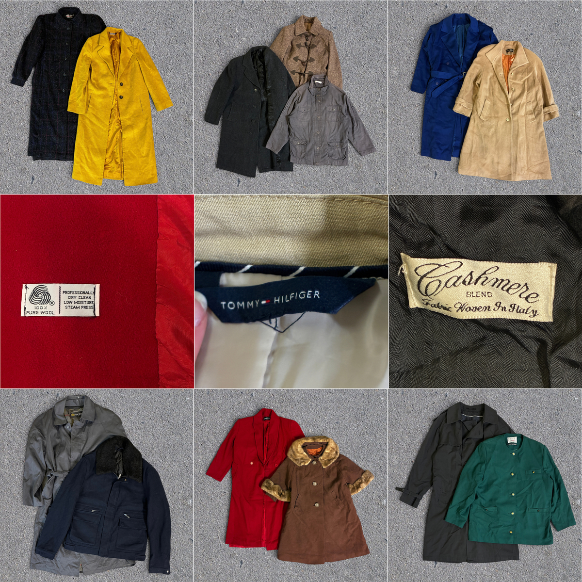 Ex Clearance Preloved Vintage Coats 5 Pack Wholesale Bundle - For Resale