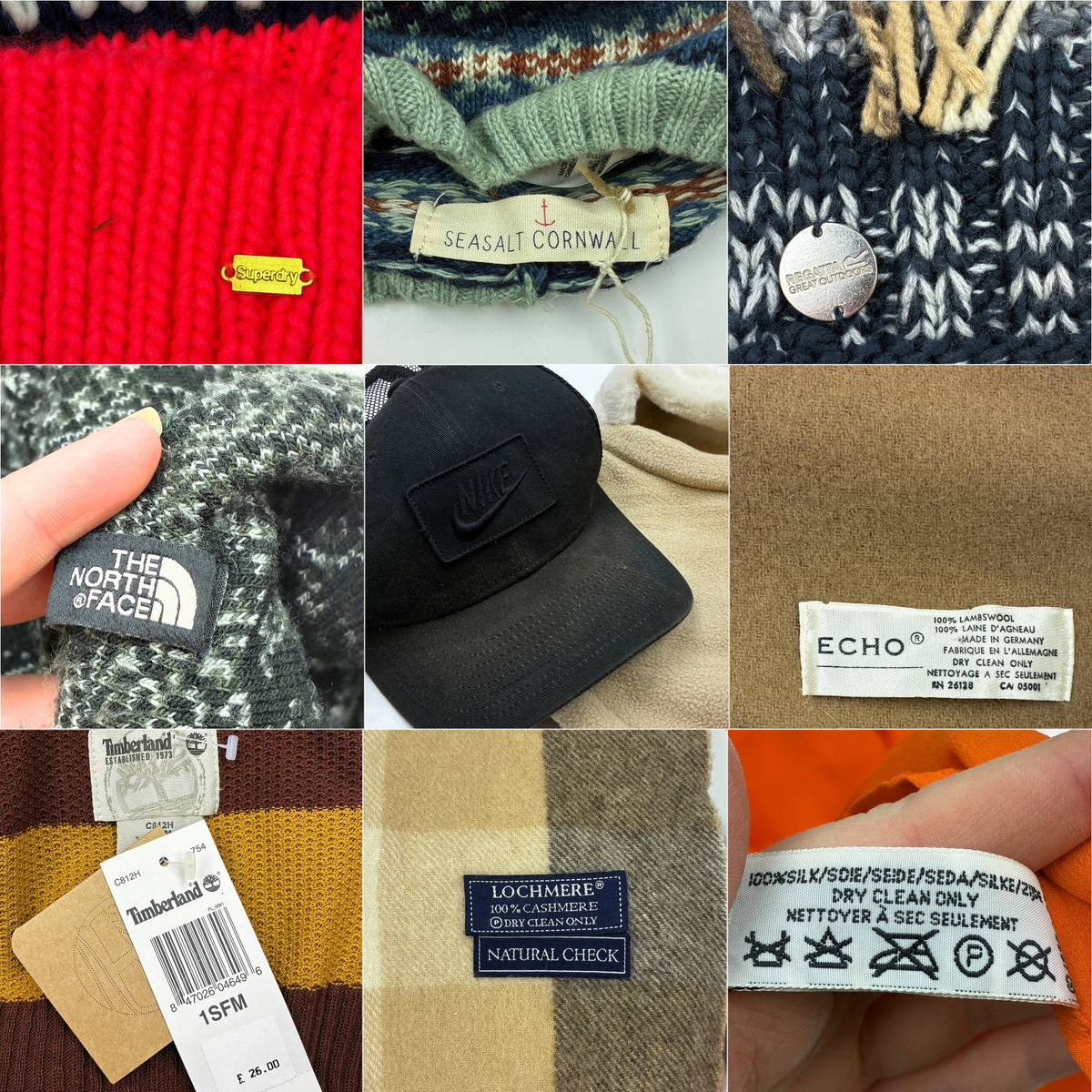 Cash4Clothes Preloved Branded Hats & Scarves 30 Pack - For Resellers