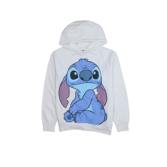 Disney Primark Women White Stitch Hoodie Size 12/14 Pullover