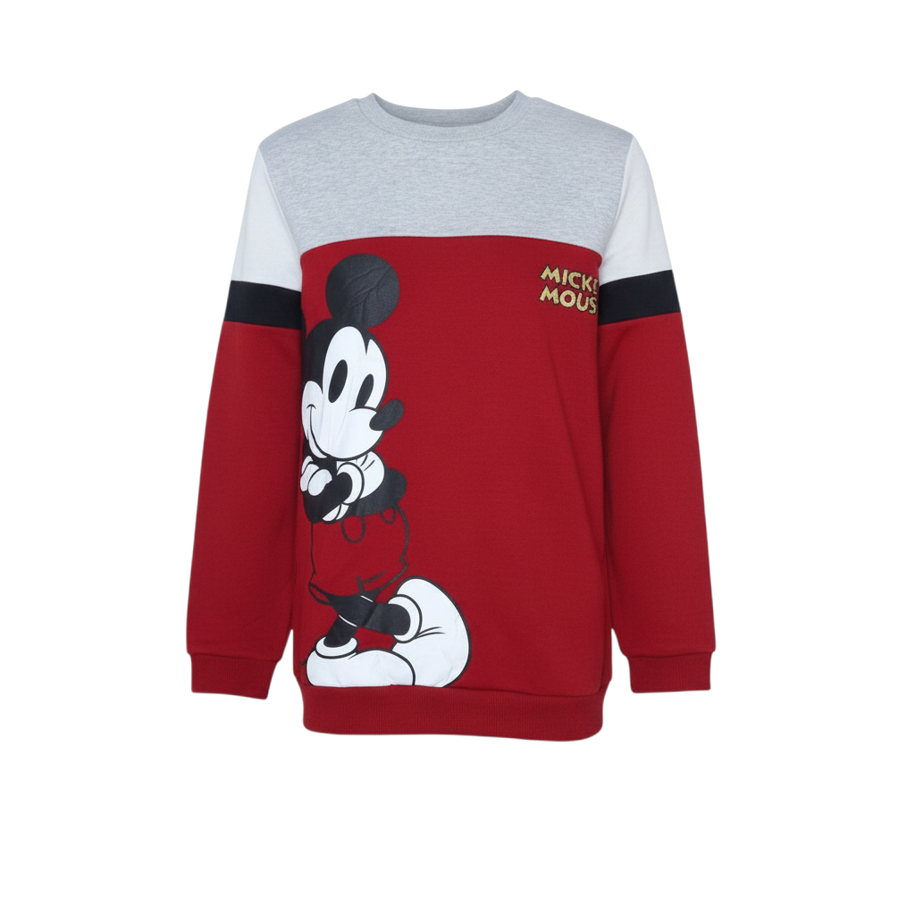 Disney Boys Red Mickey Mouse Pullover Sweatshirt 12-13 Years
