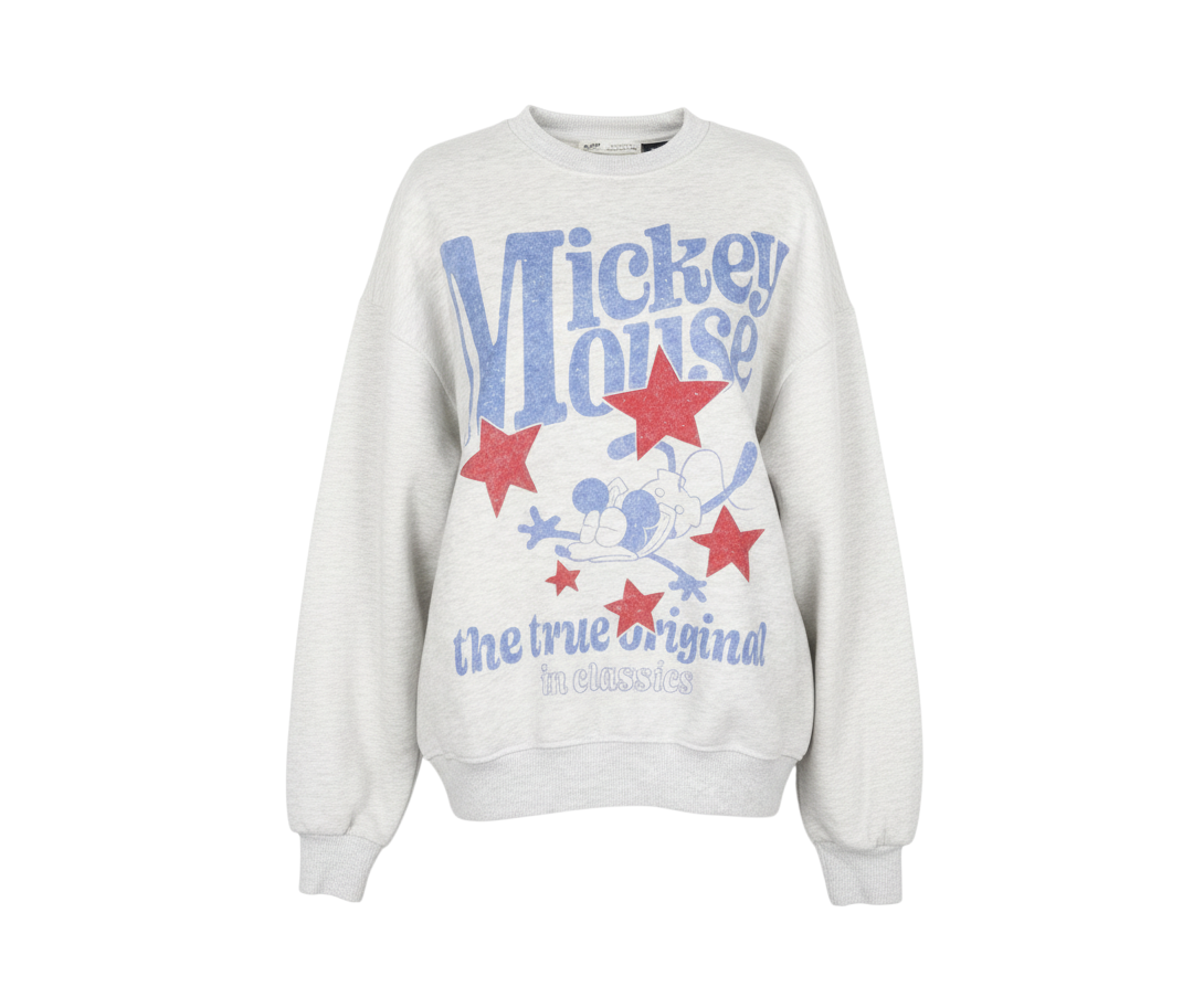 Pull&Bear Women’s Grey XS Mickey Mouse Disney Graphic Sweatshirt