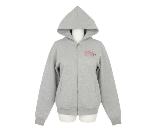 Disney Womens Grey Full Zip Hoodie Small Mickey 100 Years of Magic