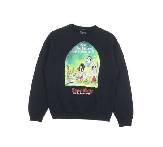 Disney Men's Black Snow White Graphic Pullover Sweatshirt M