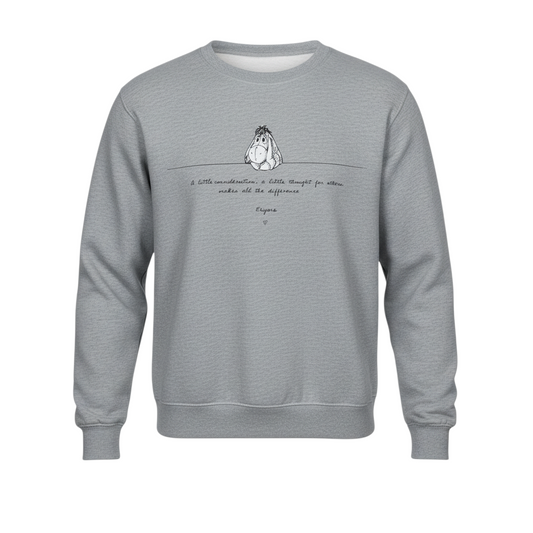 Disney Mens Eeyore Grey Pullover Sweatshirt L Graphic Print