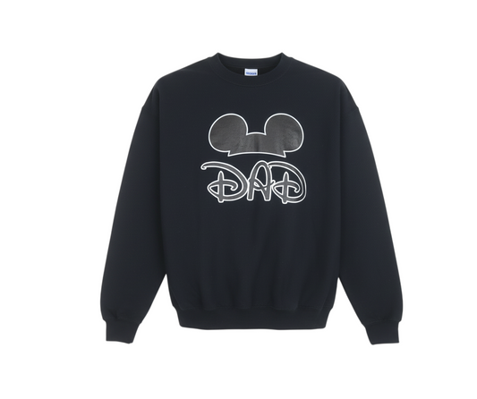 Gildan Men's Black 'Dad' Cartoon Graphic Pullover Sweatshirt XL