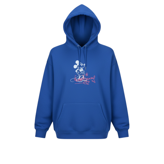 Primark Mens Disney Blue Mickey Mouse Hoodie Pullover Fleece Size S