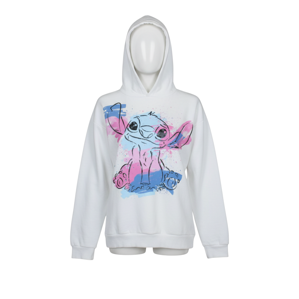 Disney Classics Girls White Stitch Pullover Hoodie 12-13 Years by George