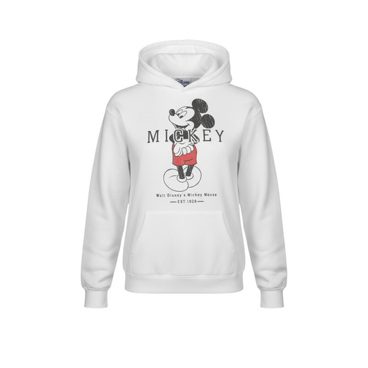 Disney Primark Womens White XS Pullover Hoodie Mickey Mouse Graphic