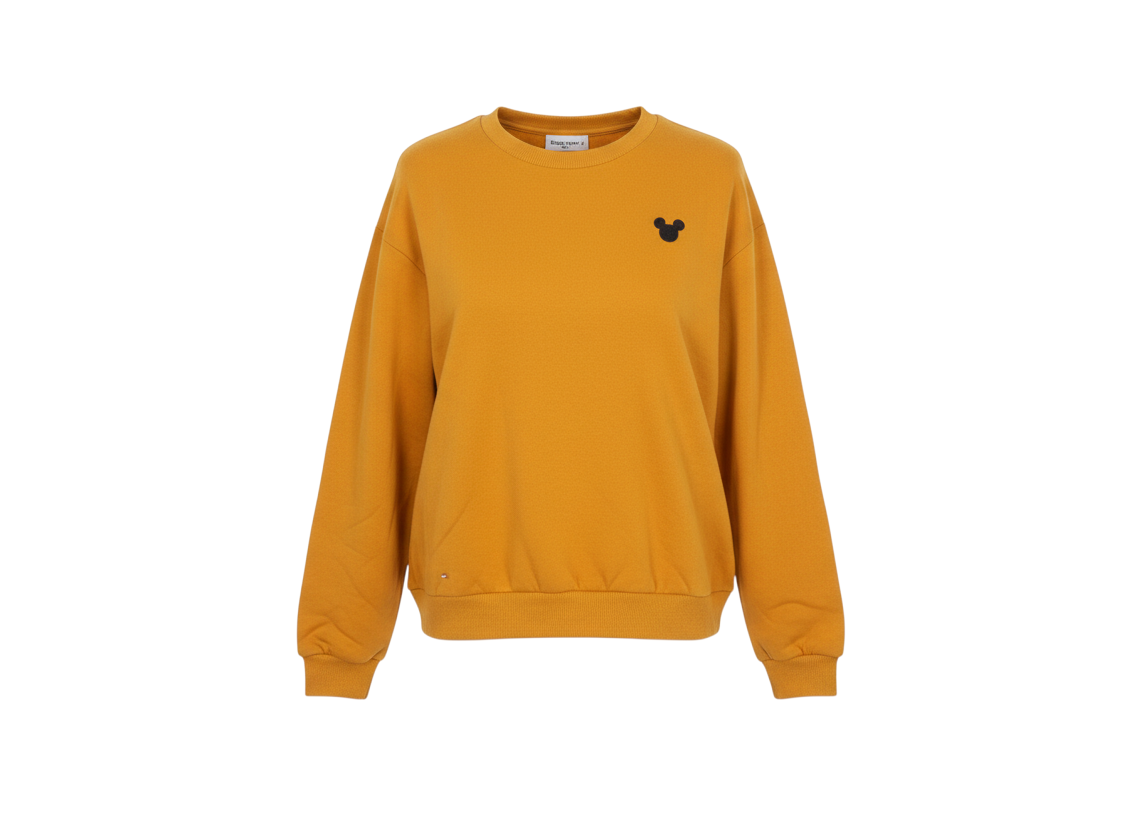 H&M Disney Womens Mustard Crew Neck Pullover Sweatshirt Size 14