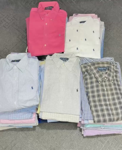 Preloved Ralph Lauren Mens Shirts Grade A/B for Resale - 5 Piece