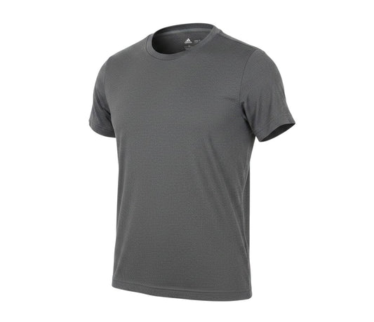 Prewornwholesale Adidas grey crew neck activewear t-shirt for teens in breathable polyester fabric