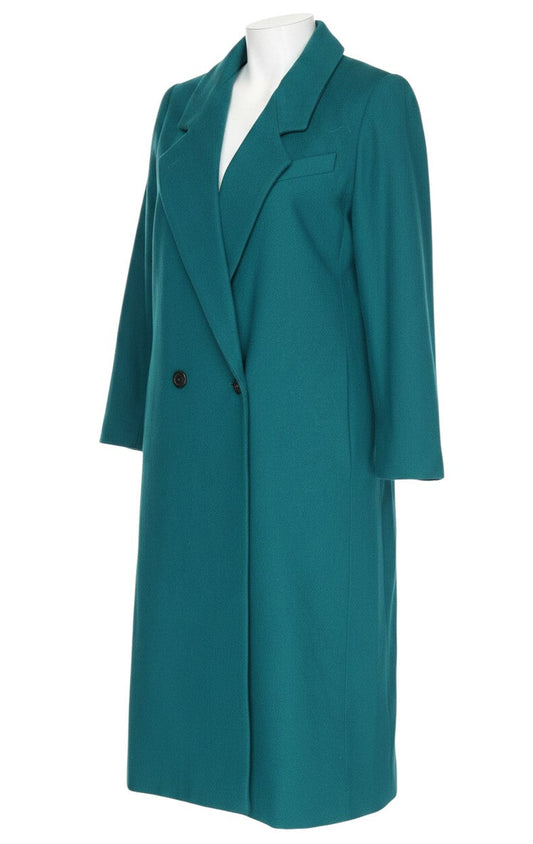 Adolfo Classics Women's Green Wool Long Overcoat Size 8