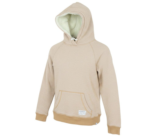 Animal Womens Beige Hooded Pullover Hoodie Size 8 Cotton Blend Lined