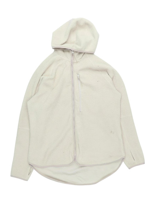 Prewornwholesale H&M beige hooded fleece activewear jacket with full zip and chest pocket