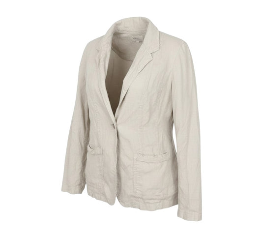 Prewornwholesale Per Una beige linen open-front jacket with long sleeves and patch pockets in a relaxed fit