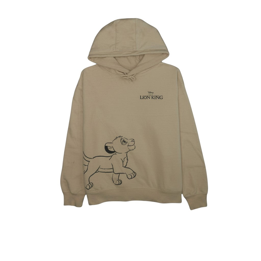Prewornwholesale beige cotton blend fleece pullover hoodie featuring a Simba graphic from Disney The Lion King