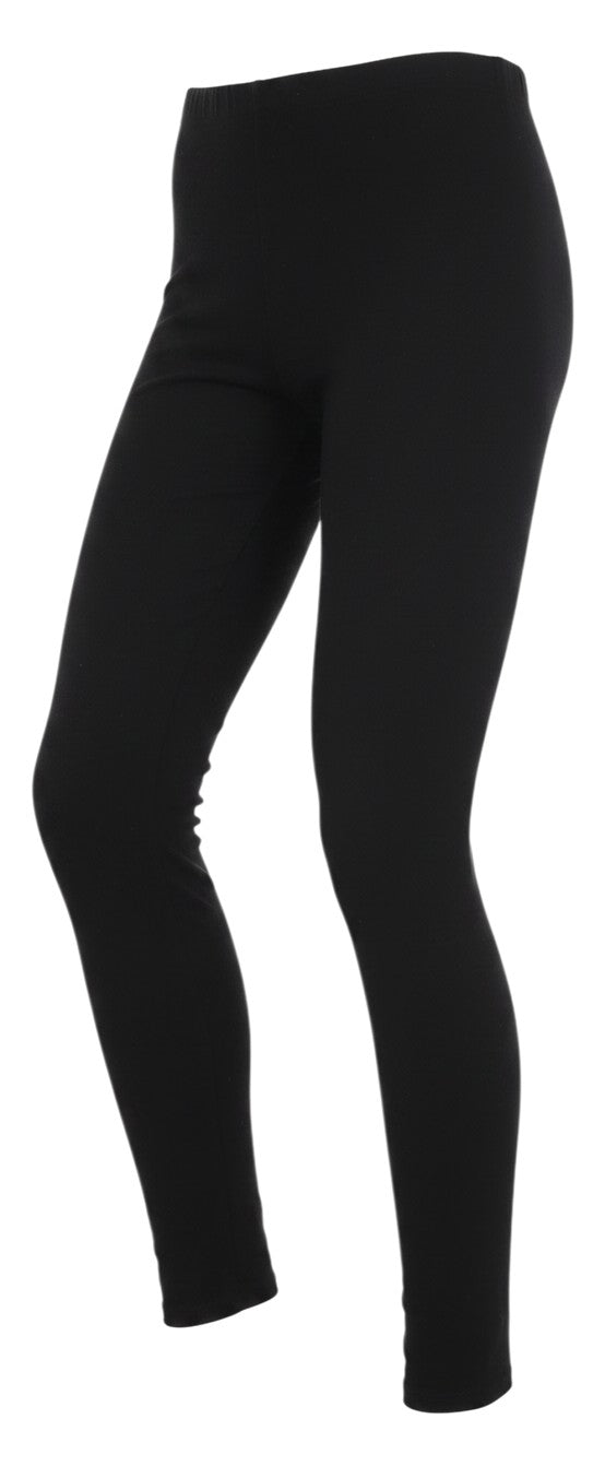 Prewornwholesale H&M women's black cotton carrot leggings with a comfortable elastic waistband.