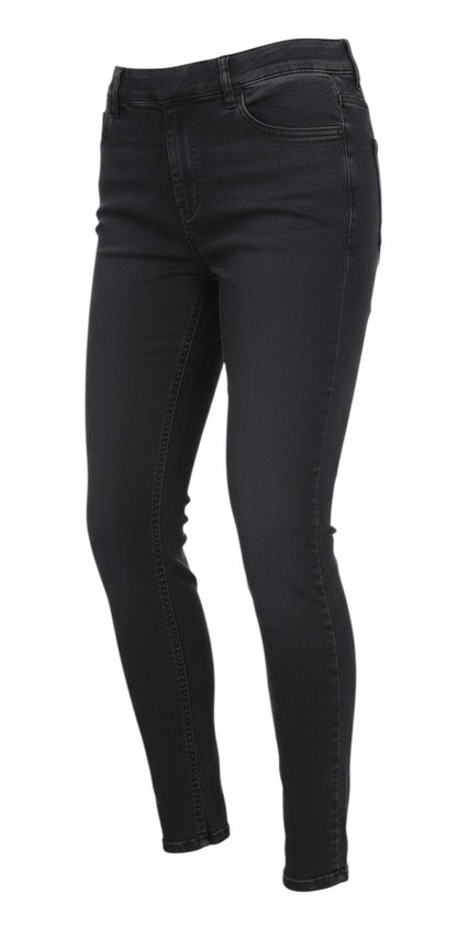 Prewornwholesale M&S women's black denim jegging jeans with a slim fit and classic five-pocket styling.
