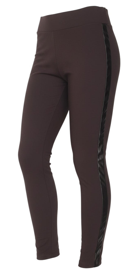 Prewornwholesale Marks and Spencer black leggings with faux leather side panels and a comfortable stretch fit