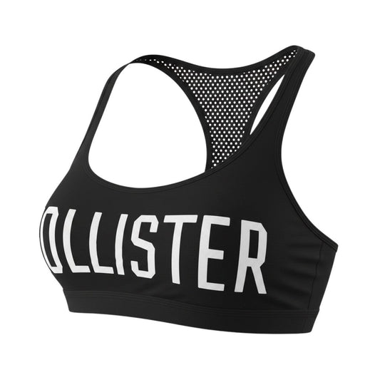 Hollister Women's Black Medium Racerback Sports Bra Polyester Mesh