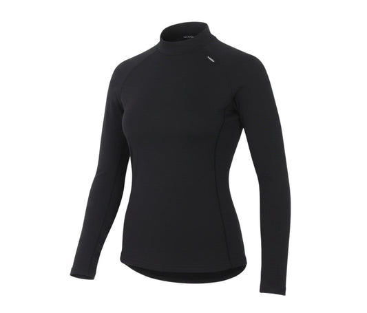 Prewornwholesale Decathlon women's slim fit black long sleeve top with a mock neck and raglan sleeves for training.