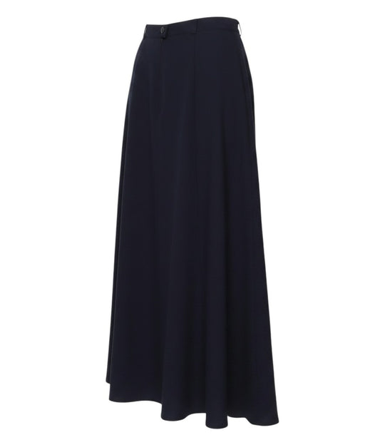 Prewornwholesale black knee-length pencil skirt in a stretch viscose linen blend with a tailored waistband