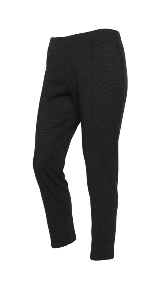 Prewornwholesale M&S black stretch leggings with a subtle pinstripe texture and elasticated waistband.