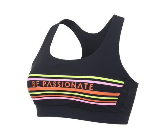 Workout Womens Black Polyamide Cropped Tank Size S Scoop Neck Pullover
