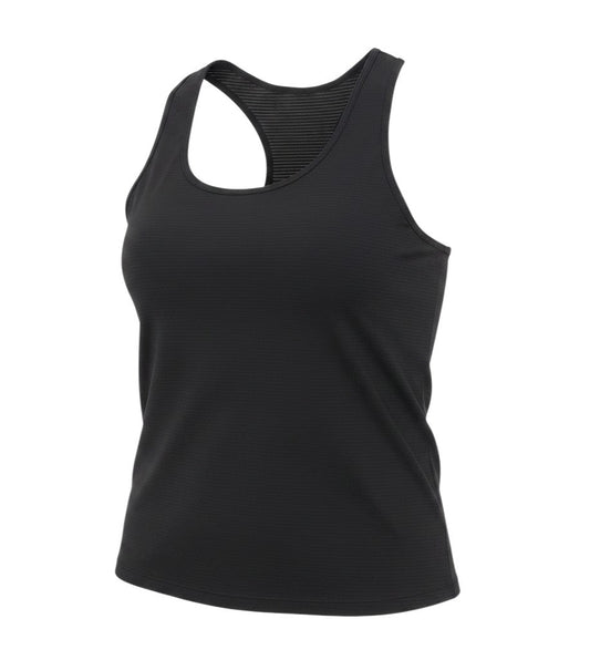 Workout Womens Black Polyester Basic Tank Size XL Scoop Neck Pullover
