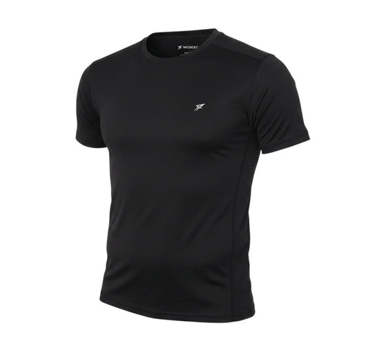 WORKOUT Womens Black  Polyester Basic T-Shirt  Round Neck Pullover