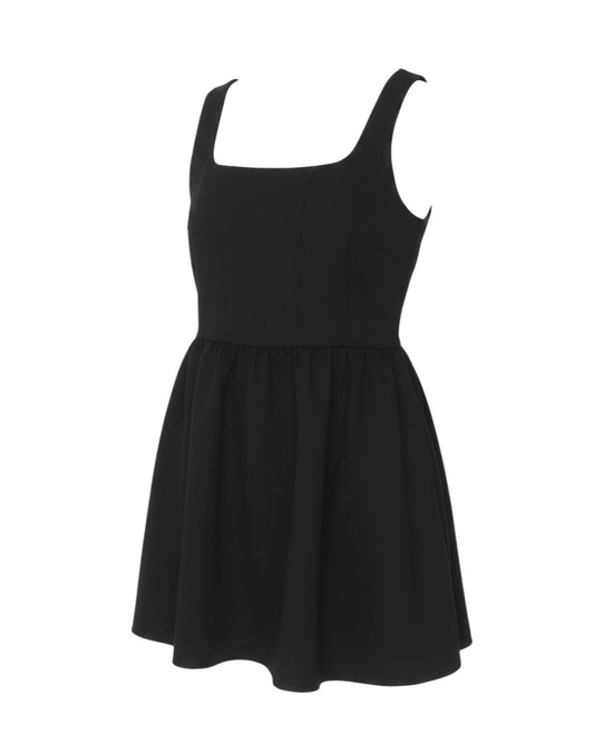 Prewornwholesale Marks and Spencer sleeveless black skater dress with a square neckline and flared skirt