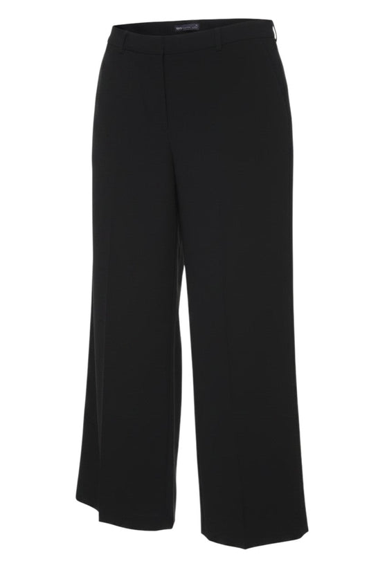 Prewornwholesale Marks and Spencer black straight leg trousers with a comfortable stretch fit and mid-rise waist.