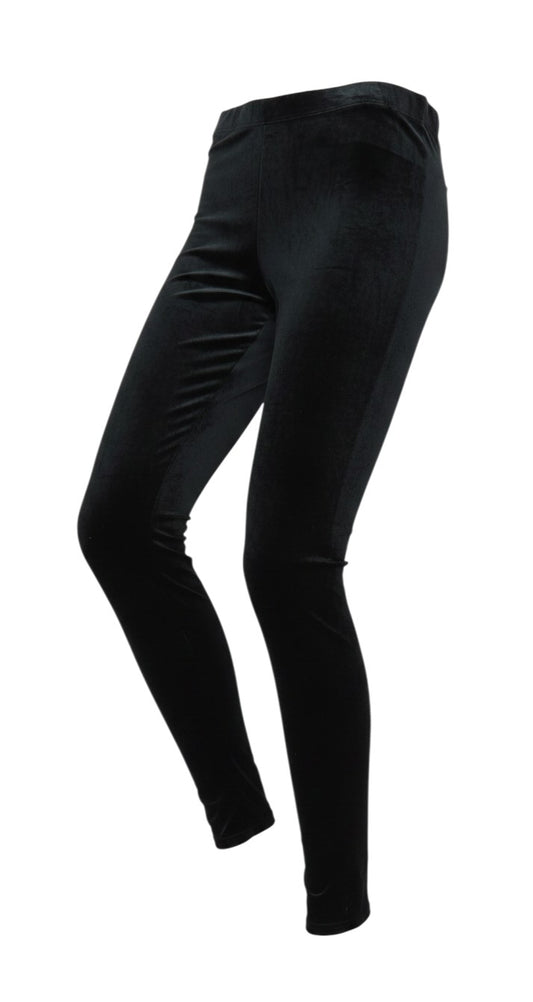 Prewornwholesale Abercrombie & Fitch black stretch velvet leggings with a fitted silhouette and elasticated waistband.
