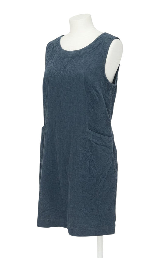 White Stuff Women Blue UK 14 Corduroy Shift Dress Sleeveless Pockets