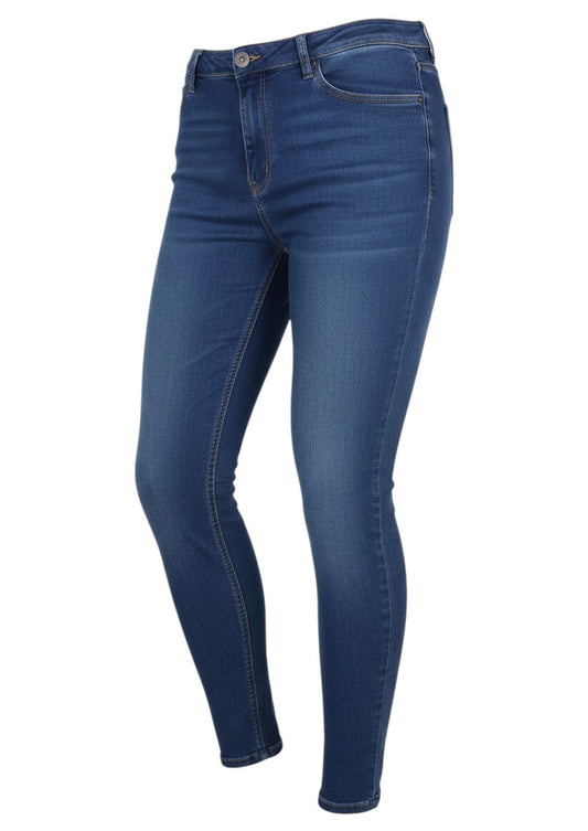 Prewornwholesale M&S womens blue denim jegging jeans with a slim fit and classic five-pocket styling