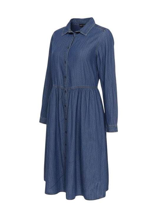 Marks and Spencer Women Blue UK 8 Denim Shirt Dress Collared Long Sleeve