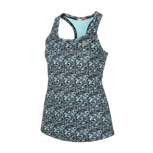 Elle Sport Women's Blue Geometric Racerback Tank Top Size 10