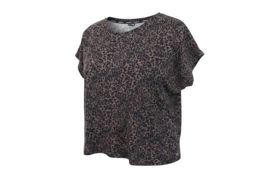 Prewornwholesale Marks and Spencer brown animal print short sleeve activewear t-shirt with a round neck
