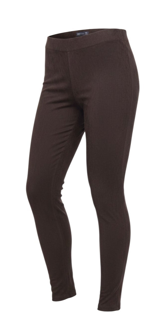 Prewornwholesale Marks and Spencer brown faux suede leggings with an elasticated waistband in a slim fit
