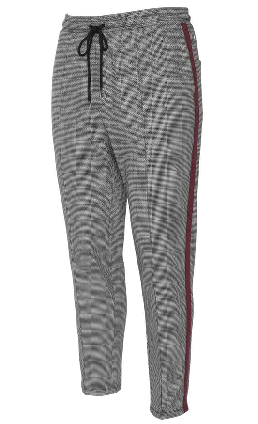 Marks and Spencer Women Black Mixed UK 20 Check Tapered Jogger Trousers