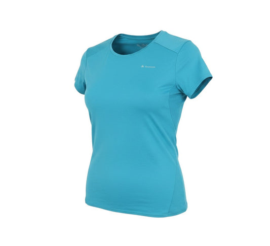 Prewornwholesale Decathlon women's blue short sleeve crew neck activewear t-shirt in soft jersey fabric