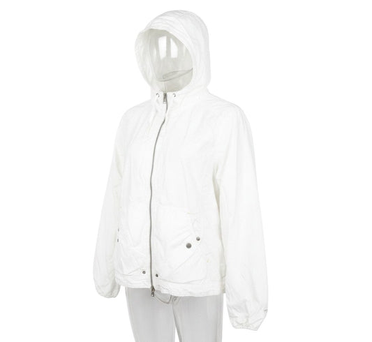 Eddie Bauer Womens White XL Hooded Ripstop Cotton Anorak Jacket
