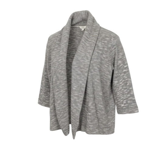 FatFace Women Grey Striped Open Cotton Jacket Size 12