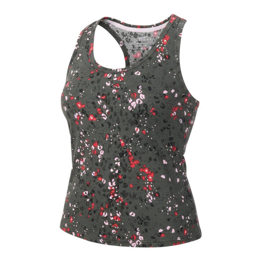 Prewornwholesale Marks and Spencer floral print racerback cropped tank top in grey, pink, and red
