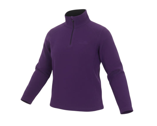 Prewornwholesale Freedom Trail women's deep purple 1/4 zip polyester fleece sweatshirt with a high collar